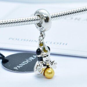 Authentic Pandora Mickey Sorcerer Magic Silver Charm #215